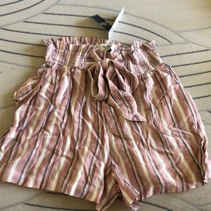 Multi color paper bag shorts